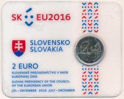 Szlovákia 2016. 2E Az EU Tanácsának szlovák elnöksége 00135/10800 sorszámú díszcsomagolásban T:1 Slovakia 2016. 2 Euro Slovak Presidency of the Council of the European Union in decorative packing with 00135/10800 serial number C:UNC