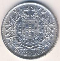 Portugália 1914. 50c Ag T:2/2- pici ph