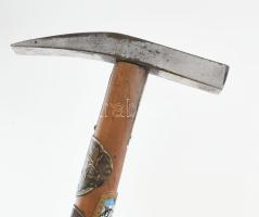 Túrabot / fokos fém kalapács fejjel. Túra jelvényekkel 88 cm