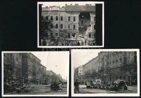1956 3 db fotó a forradalomban szétrombolt Budapestről 6x9 cm