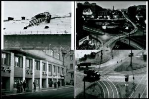 Budapesti városképek, eltérő időben készült felvételek, 7 db mai nagyítás a néhai Lapkiadó Vállalat archívumából, 10x15 cm