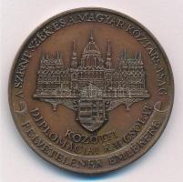 Bozó Gyula (1913-2004) 1990. A Szent Szék és a Magyar Köztársaság közötti diplomáciai kapcsolat felvételének emlékére bronz emlékérem (42,5mm) T:1