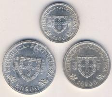 Portugália 1960. 5$ + 10$ + 20$ Ag "Henrik herceg a Navigátor" teljes sor T:1/2+