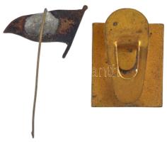 ~1960. "MAHART" zománcozott fém kitűző + ~1930. zománcozott fém magyar zászlós gomblyukjel...