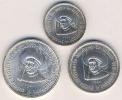 Portugália 1960. 5$ + 10$ + 20$ Ag "Henrik herceg a Navigátor" teljes sor T:1/2+