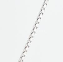 Arany (Au/14k) Box nyaklánc (négyzet alakú láncszemekből álló nyaklánc), köves maci medállal, fehéra...