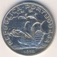 Portugália 1932. 10E Ag "Hajó" T:2-/3+ pici ph