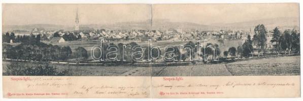 1907 Igló, Zipser Neudorf, Spisská Nová Ves; 2-részes kihajtható panorámalap. Feitzinger Ede 713. II(a-b) Ps. 1904-14. / 2-tiled folding panoramacard (r)