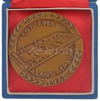 1968. "100 éves a Láng Gépgyár 1868-1968" egyoldalas bronz emlékérem, eredeti gyári címere...