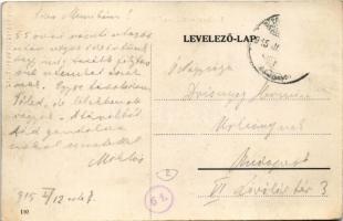 1915 Sátoraljaújhely, Kazinczy utca, Soltis Imre borbély és fodrász terem üzlete (EK)