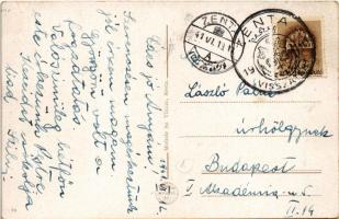 Zenta, Senta; Fő tér, kerékpáros, üzlet / main square, man on bicycle, shop + "1941 Zenta vissz...