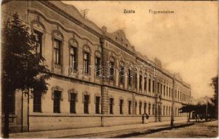 1921 Zenta, Senta; Főgimnázium. Özv. Szlávikné dohánytőzsde kiadása / school (Rb)