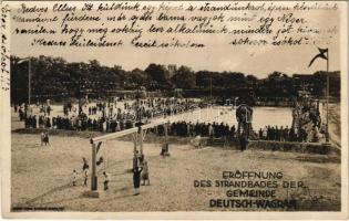 1929 Deutsch-Wagram, Eröffnung des Strandbades der Gemeinde am Juli 14. / opening ceremony of the swimming pool