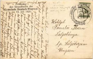 1929 Deutsch-Wagram, Eröffnung des Strandbades der Gemeinde am Juli 14. / opening ceremony of the sw...