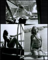 cca 1989 Velencei tó, az új matróz betanulási időszakban, szolidan erotikus felvételek, 3 db mai nagyítás, 10x15 cm