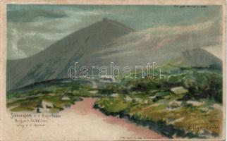 Schneekoppe hold to light litho