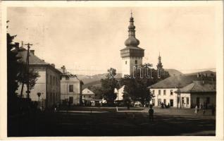 1941 Nyitrabánya, Handlová, Krickerhau; Fő tér, templom / main square, church