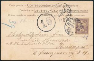 1901 Levelezőlap vasúti mozgóposta bélyegzéssel / Postcard with railway postmark