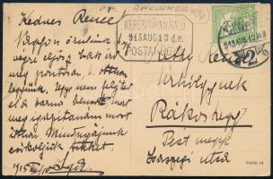1915 Képeslap KERESZTÚRNYARALÓ postaügynökségi bélyegzéssel / Postcard with postal agency postmark
