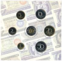 2006. 1Ft-100Ft (7xklf) forgalmi sor szettben + 1946. 1Ft Ag "Hatvanéves a Forint" utánver...