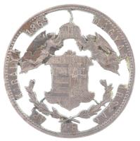 1869KB 1Ft Ag Ferenc József / Angyalos címer áttört érme T:2-,3 Hungary 1869KB 1 Forint Ag Franz Joseph pierced coin C:VF,F Huszár: 2136., Unger III.: 1463.a, Adamo M15