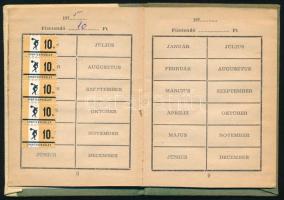 1974 FTC pártoló tag tagsági igazolvány, bélyegekkel, hozzá egy korabeli belépőjegy