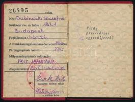 1953 MDP tagsági igazolvány Biszku Béla aláírásával