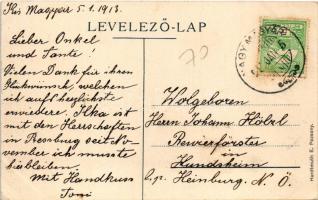 1913 Kismagyar, Maly Mager (Illésháza, Novy Zivot); Pálffy Béla gróf kastélya. Hardtmuth E. kiadása ...