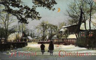 Christmas hold to light litho