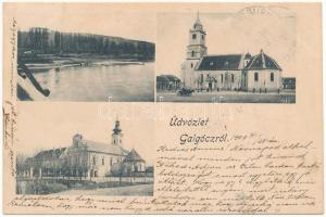 1904 Galgóc, Frasták, Hlohovec; Római katolikus templom, Ferenc rendi kolostor, Vág folyópart / church, cloister, Váh riverside (EK)