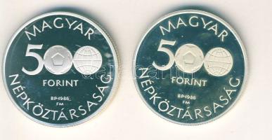 1986. 500Ft Ag + 500Ft Ag "Labdarúgó VB" pár T:PP