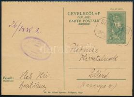 1938 Levelezőlap SZENTDIENES postaügynökségi bélyegzéssel / Postcard with postal agency postmark