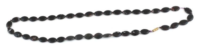 Retró fekete hialitüveg nyaklánc, h: 73 cm
