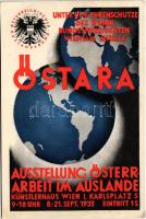 1935 Östara: Ausstellung österr. Arbeit im Auslande. Künstlerhaus Wien I. Karlsplatz 5. Unter dem Ehrenschutze des Herrn Bundespräsidenten Wilhelm Miklas + So. Stpl (EK)