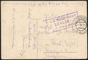 1915 Tábori posta képeslap / Field postcard "EP LUBLIN"