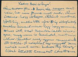 1944 nov.7 ifj. Czene Béla (1911-1999) festőművész autográf levele karpaszományos honvédként feleség...