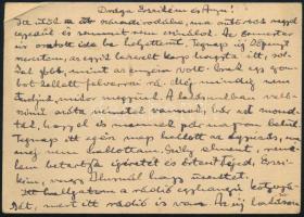 1944 novembere, ifj. Czene Béla (1911-1999) festőművész autográf levele karpaszományos honvédként fe...