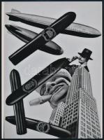 A Belvárosi Fotóműhely emlékére, 2021-ben készült fekete-fehér olajfestmény fotómásolata, a ,,Szivarok és léghajók (cca 1938) című kollázs nyomán; az üzlet néhai tulajdonosa az az Ackermann Ada volt, aki a budaörsi reptér kör alakú várócsarnokába 40x1 m-es, azaz 40 m2-es körkép-fotómontázst készített, s amelynek részletei máig megtekinthetők az eredeti helyszínen), a tételben szereplő kép ezzel nincs összefüggésben, de az ő környezetéből került elő sok más darabbal együtt ez a kollázs, amely most egy olajfestményként született újjá, a fotómásolat mérete 24x17,7 cm