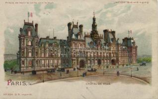 Paris Hotel de Ville hold to light litho