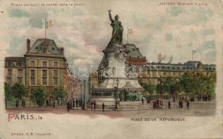 Paris Place de la Republique hold to light litho (Eb)