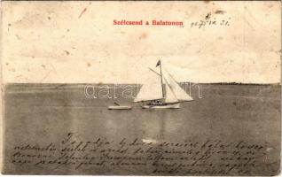 1907 Balaton, Szélcsend a Balatonon (tűnyomok / pin marks)