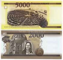 2018. "Soros pénz" 2000Ft + 5000Ft fantázia bankjegy T:I,I-