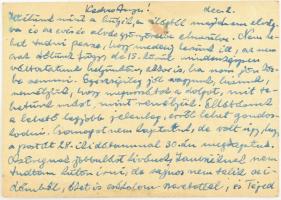 1944 ifj. Czene Béla (1911-1999) festőművész és felesége, Hikádi Erzsébet (1911-2008) autográf level...