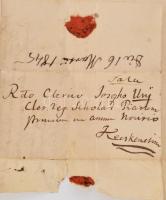 1845 Pigay Antal, Széchenyi Ferencz gróf titoknokának autográf levele Úry József későbbi 1848-as hon...