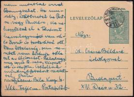 1944 novembere, ifj. Czene Béla (1911-1999) festőművész autográf sorai szüleinek karpaszományos honv...