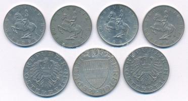 Ausztria 1957. 10Sch Ag + 1969-1990. 5Sch Cu-Ni (4xklf) + 1974-1982. 10Sch Cu-Ni (2xklf) T:2,2-
Aus...