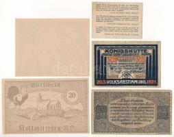 ~1920. 5xklf papír szükségpénzből álló tétel, közte Svájc, Lengyelország, Ausztria és Németország T:...