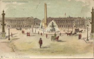 Paris Place de la Concorde hold to light litho