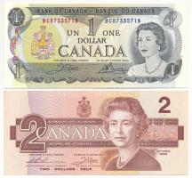 Kanada 1973. 1D + 1986. 2D T:I- Canada 1973. 1 Dollar + 1986. 2 Dollar C:AU