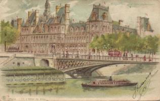 Paris Hotel de Ville hold to light litho